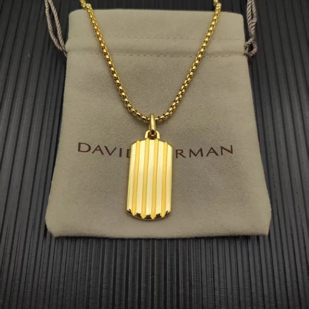 David Yurman Gold Streamlined Square Necklace
